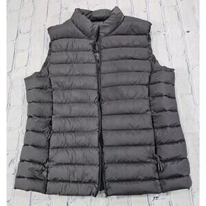 Lapasa MENS SIZE LARGE Duck Down Puffer Vest Gray Pockets